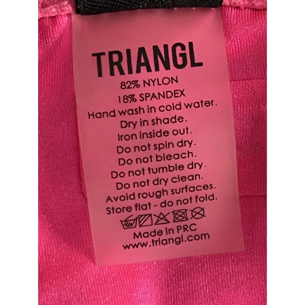 Triangl Pink Floral Print Two-Piece Bikini Swimwear Set Size Medium